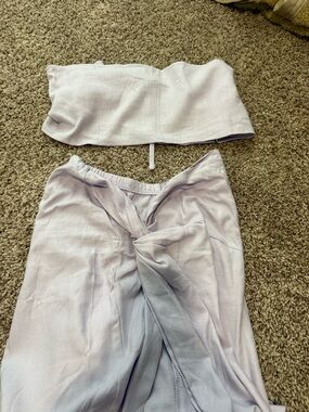 Lilac Two-Piece Tube Top & Tie-Front Skirt Set